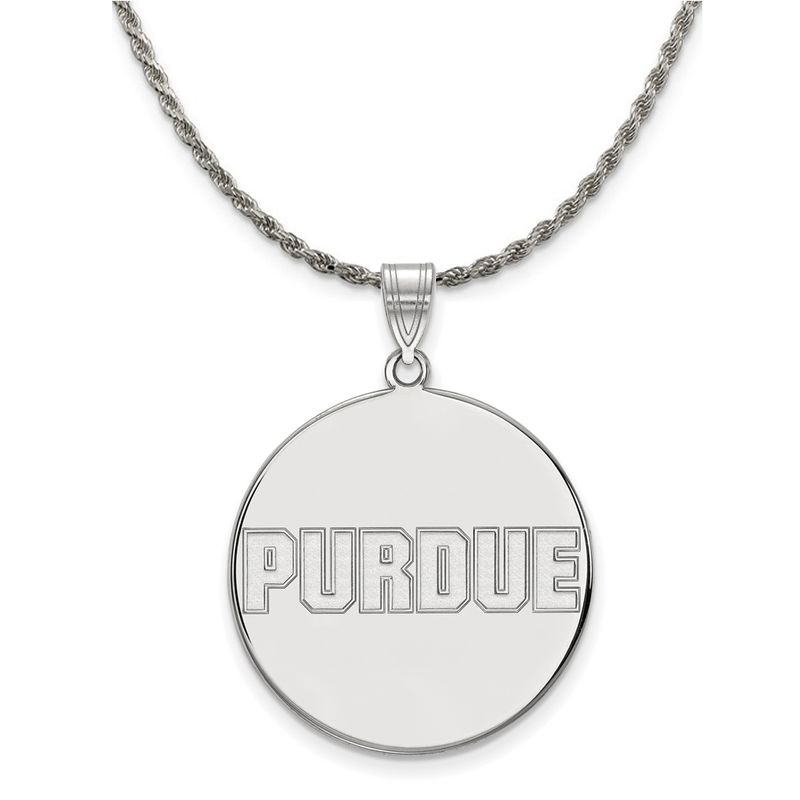 Sterling Silver Purdue Xl Script Disc Necklace - 20 Inch
